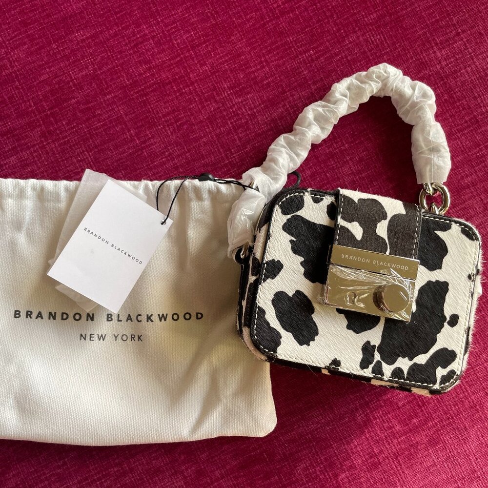 Brandon Blackwood Marlo Buckle Bag in Cow Print Ponyhair NWT - Picture 7 of 7